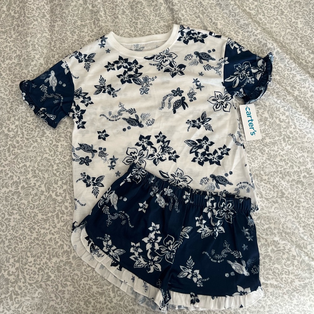 New Carters Turtle floral print Loose fit Pjs